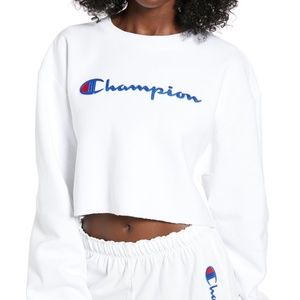 Champion Cropped White Sweatshirt